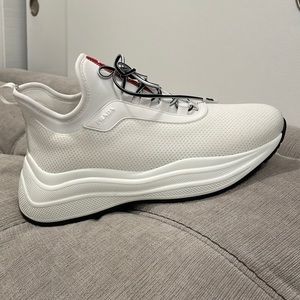 100%authentic Prada Womens  Rossa sneaker . White with Prada Logo.